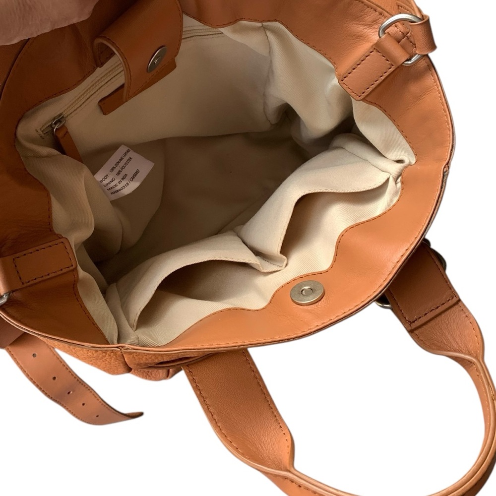 Lucky Brand Women's Leather Hahn Mini Tote Handbag Purse Crossbody Cognac Brown - Picture 9 of 16